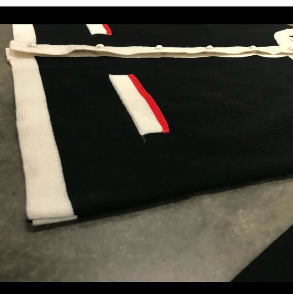 ZARA Black Cardigan w/ Faux Pearl Buttons with Matching Midi Skirt - Picture 3 of 13